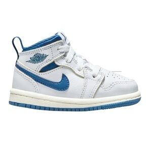 Jorda 1 Mid SE White Industrial Blue Baby/Toddler Sneakers Size 7C